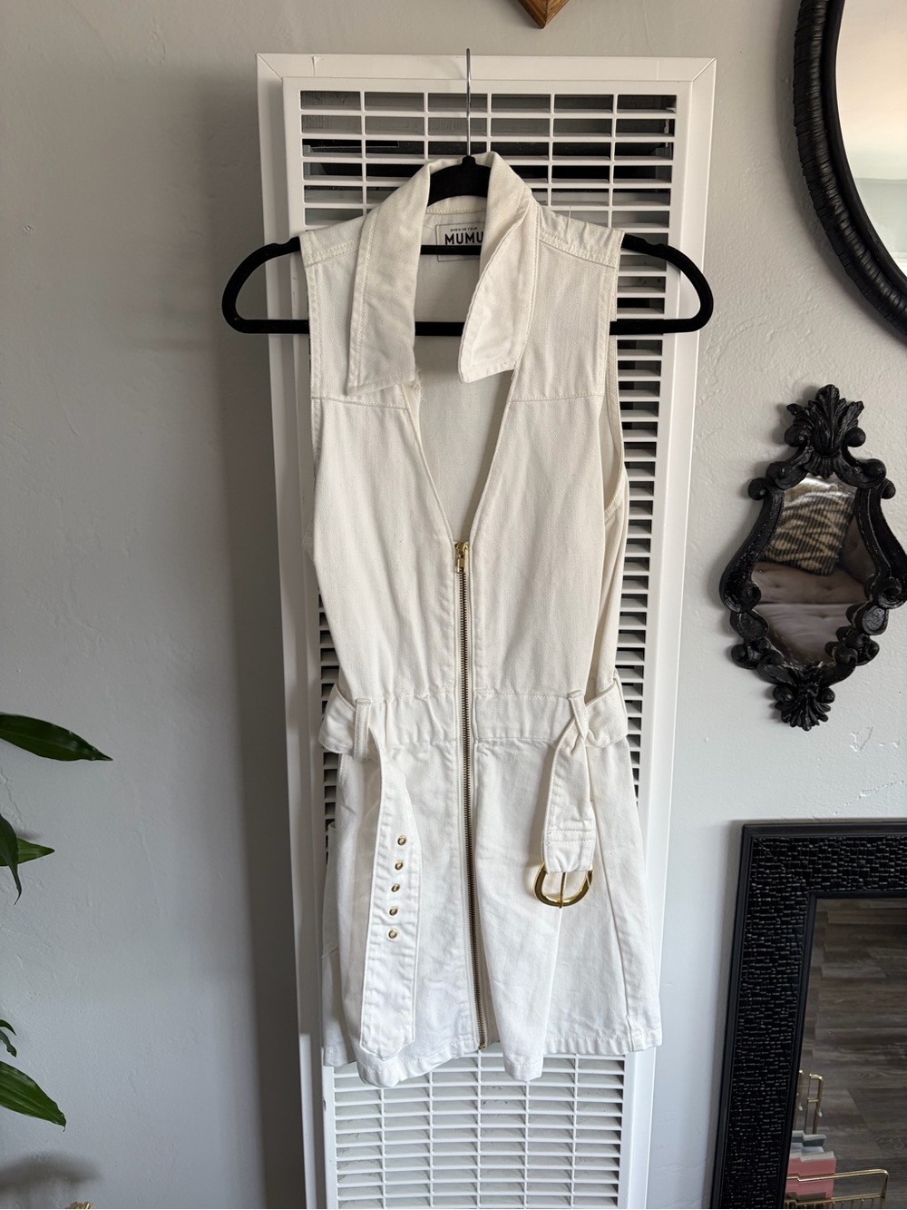 Show Me Your MuMu White Oxford tank dress size medium